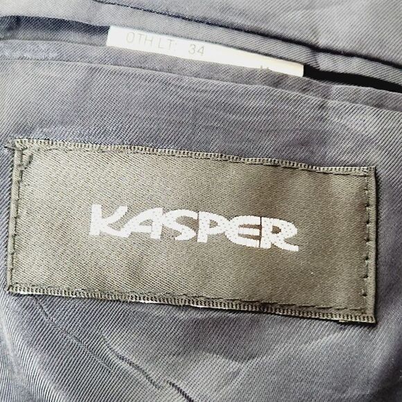 Kasper black blazer suit jacket wool Size 48R - Picture 7 of 8